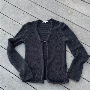Reformation Wednesday Charcoal Open Knit Cardigan size S